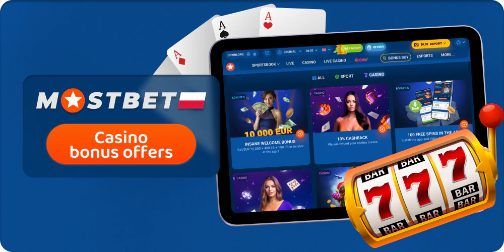 Bonusy dla polskich graczy kasynowych w Mostbet